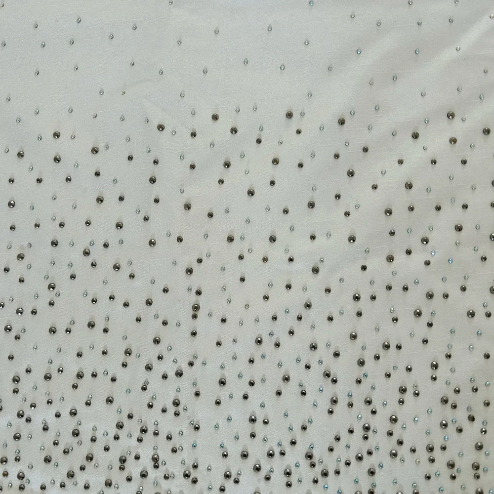 Elegant White Shower Curtain with Silver and Sparkle Detail